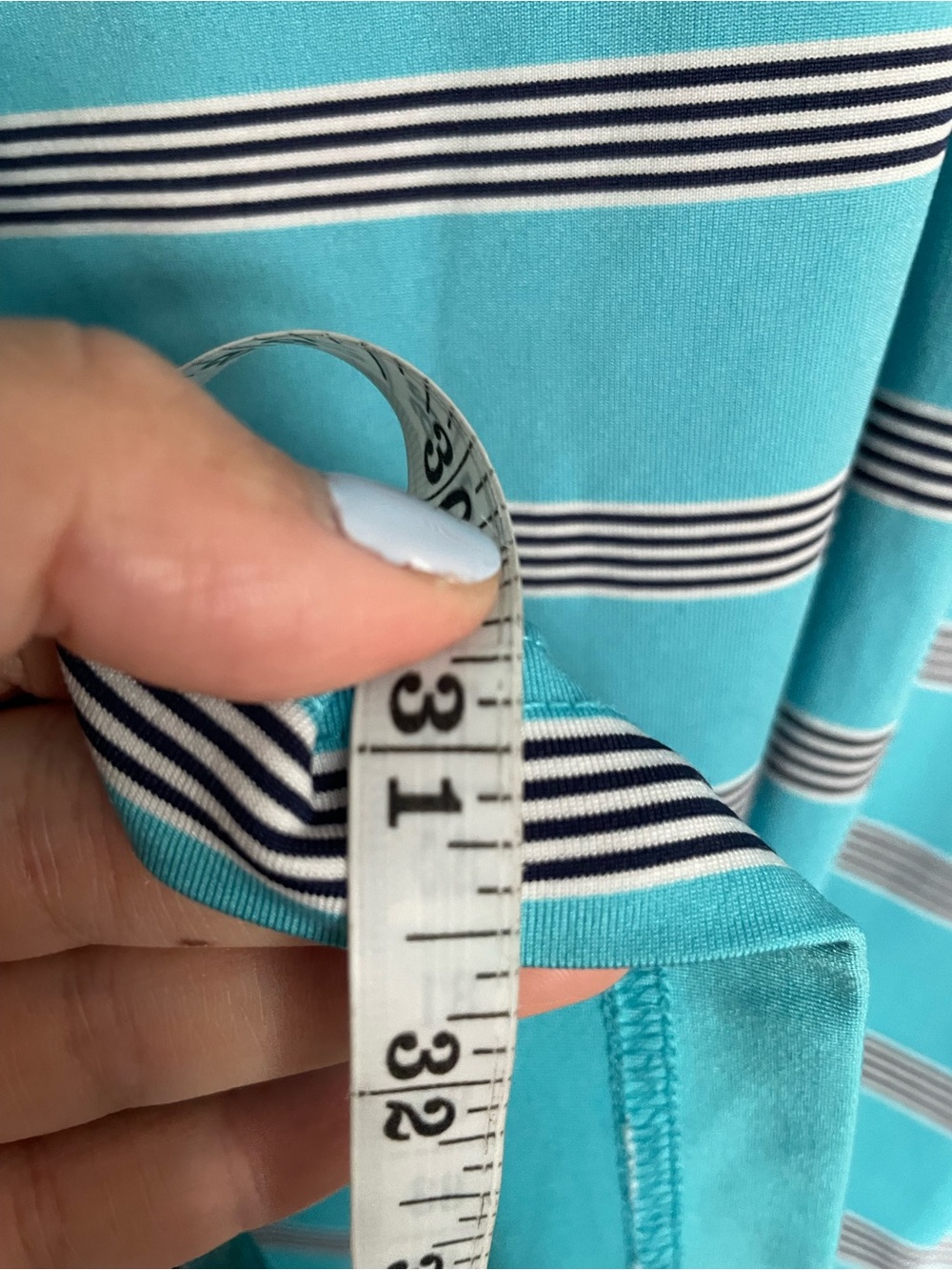 Callaway Mens size Large Opti Dri Turquoise Striped Polo Shirt - Picture 4 of 9